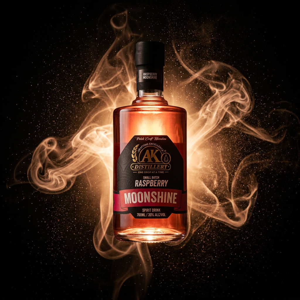 AK Distillery bottle in smoke