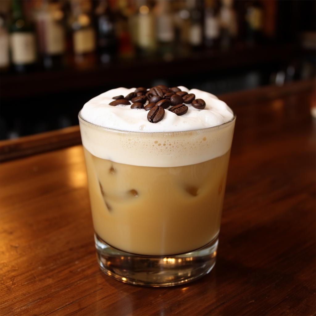 Coffee Cream Sour cocktail made with AK Distillery moonshine