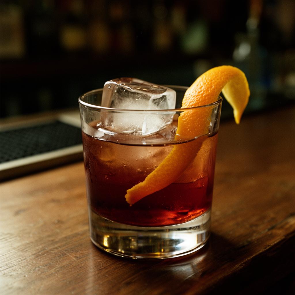 Polish Negroni cocktail made with AK Distillery moonshine